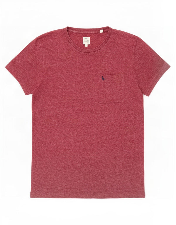 Jack Wills T-shirt pour homme en coton moucheté bordeaux moyen