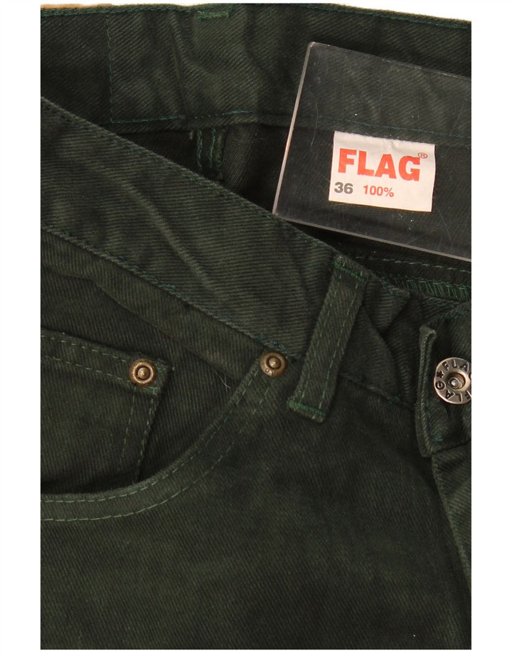 VINTAGE Femme Taille Haute Slim Jeans EU 36 Petit W28 L31 Coton Vert