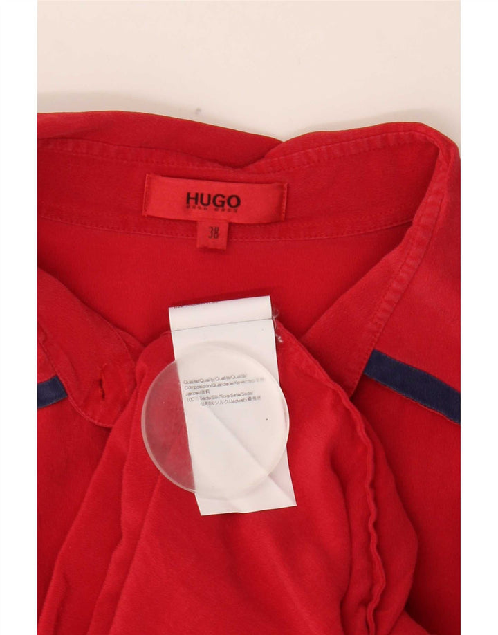 Hugo Boss Chemise Femme EU 38 Soie Rouge Moyen