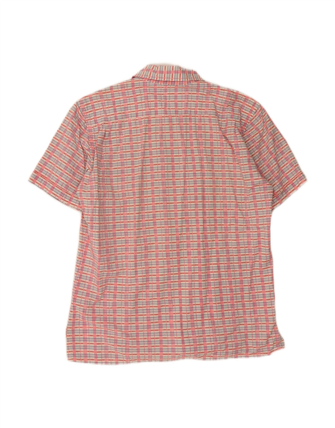 PICKWICK Mens Short Sleeve Shirt Medium Red Check Cotton