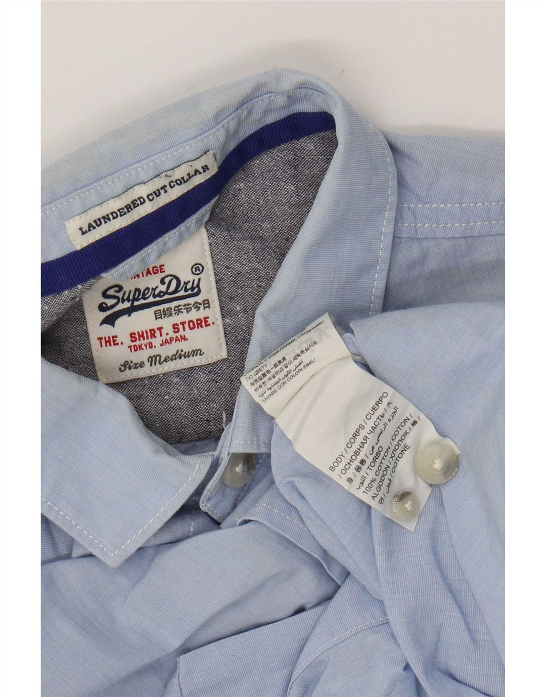 Superdry Chemise Homme Bleu Moyen Coton