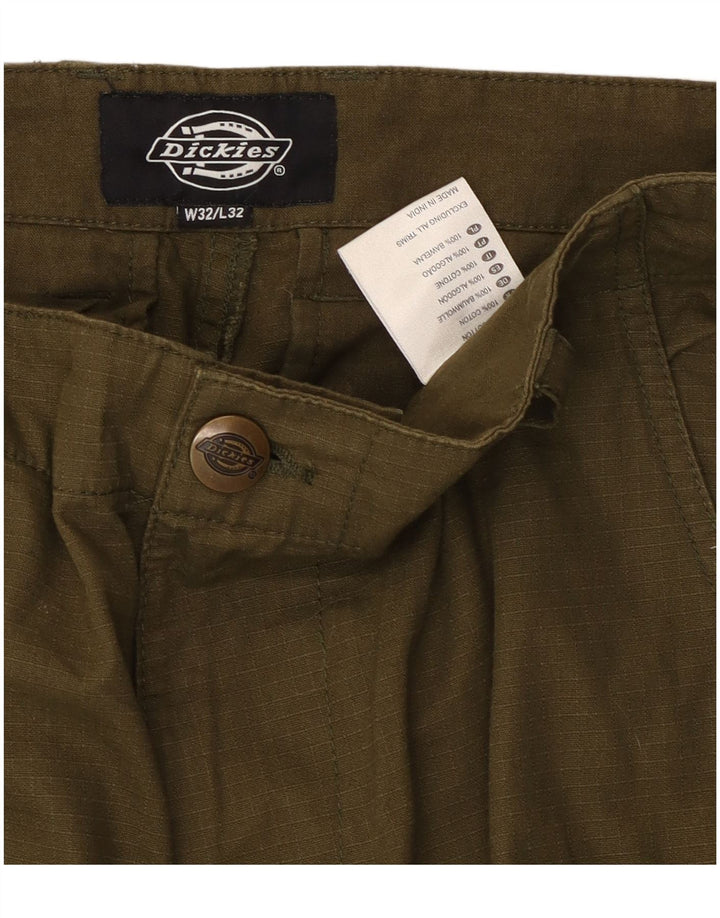 Dickies Pantalon cargo droit pour homme W32 L32 Kaki à fines rayures en coton