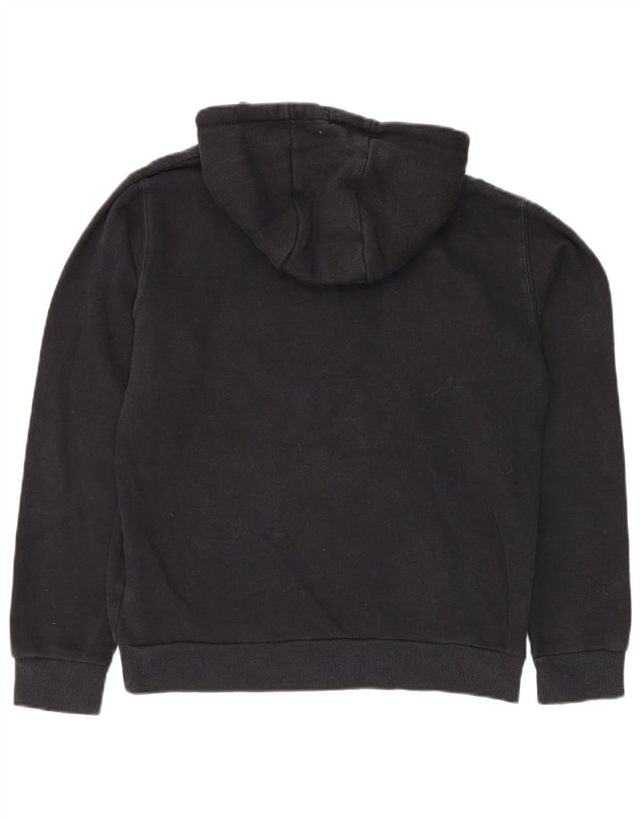 ELLESSE Pull à capuche graphique surdimensionné pour femme UK 8 Small Noir Coton