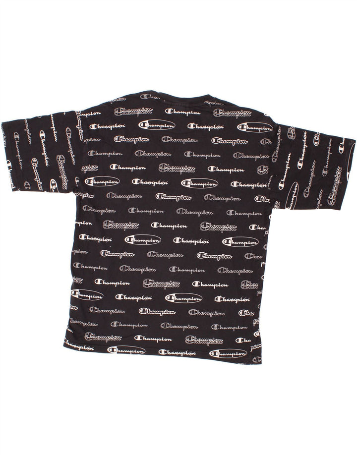 CHAMPION Mens Graphic T-Shirt Top Medium Black Cotton Vintage Champion and Second-Hand Champion from Messina Hembry 