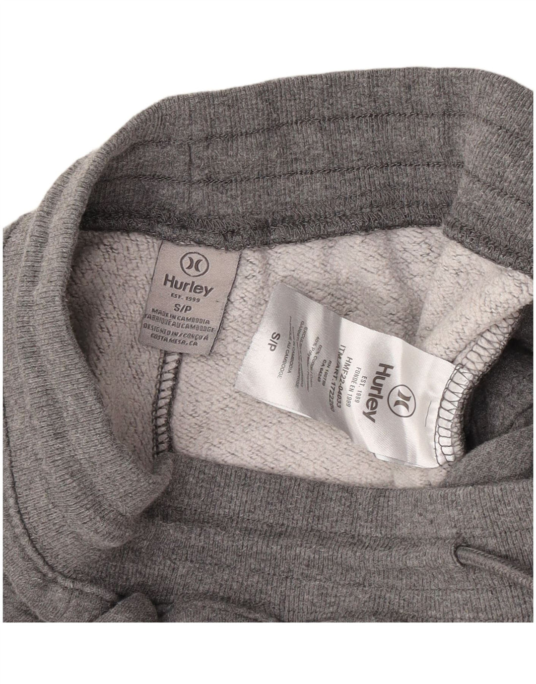 Pantalon De Survêtement Hurley Homme Pantalon De Jogging Petit Gris Coton