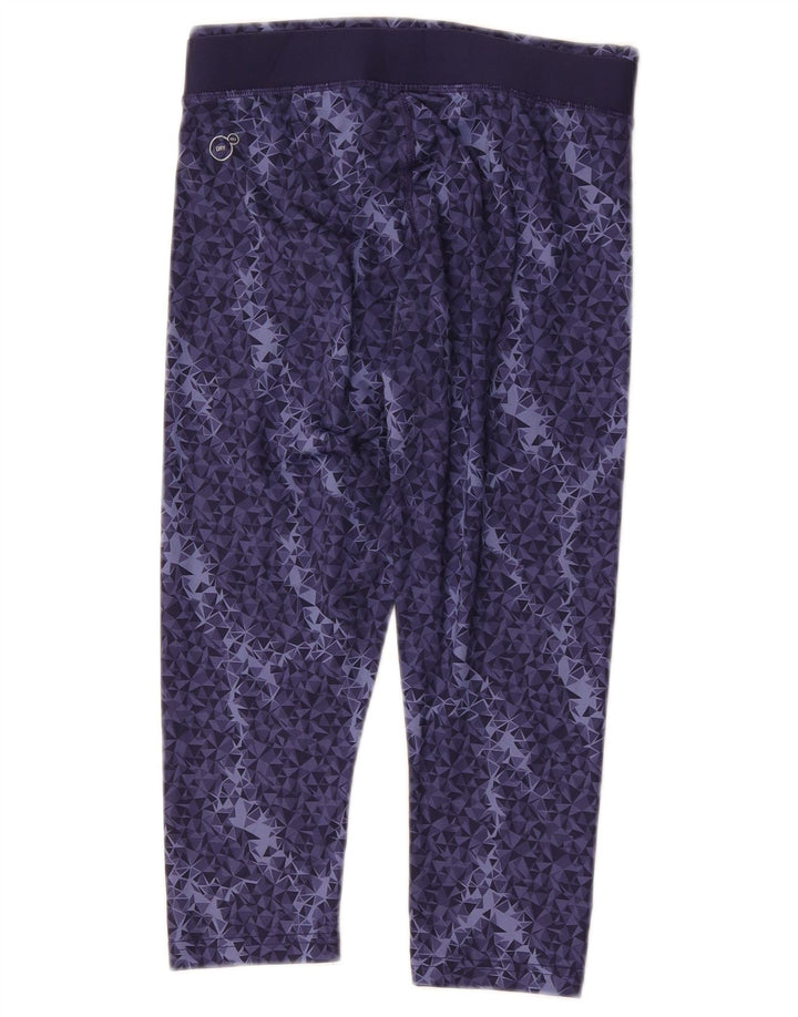 Puma Legging Capri Femme UK 10 Petit Polyester Géométrique Bleu Marine