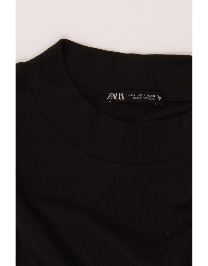 Zara Robe basique à manches longues pour femme UK 14 Large Noir