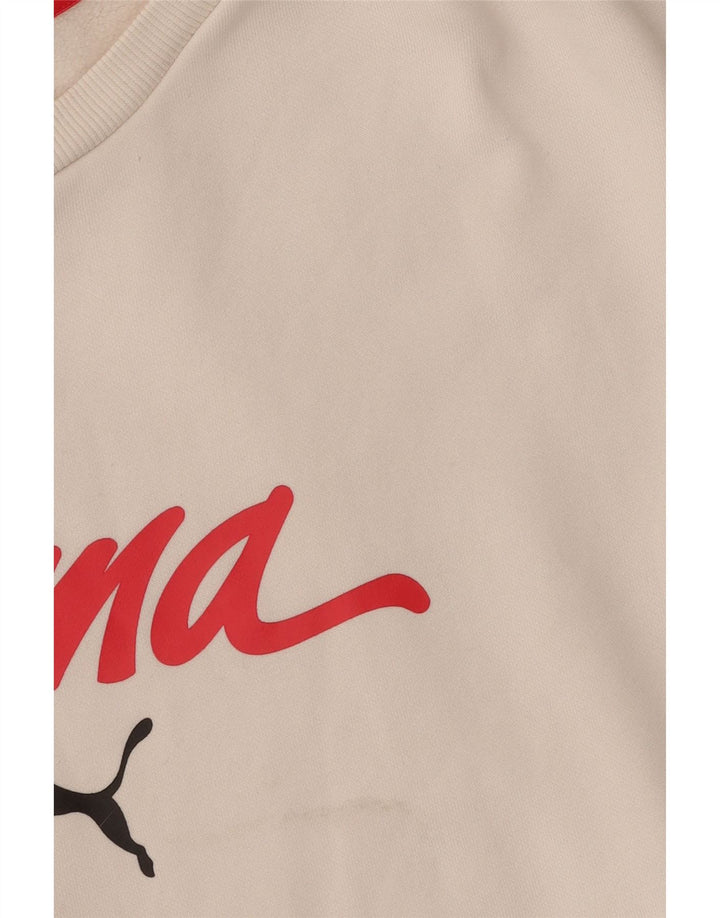 PUMA Sweat-shirt court surdimensionné pour femme UK 10 Petit Blanc Colorblock