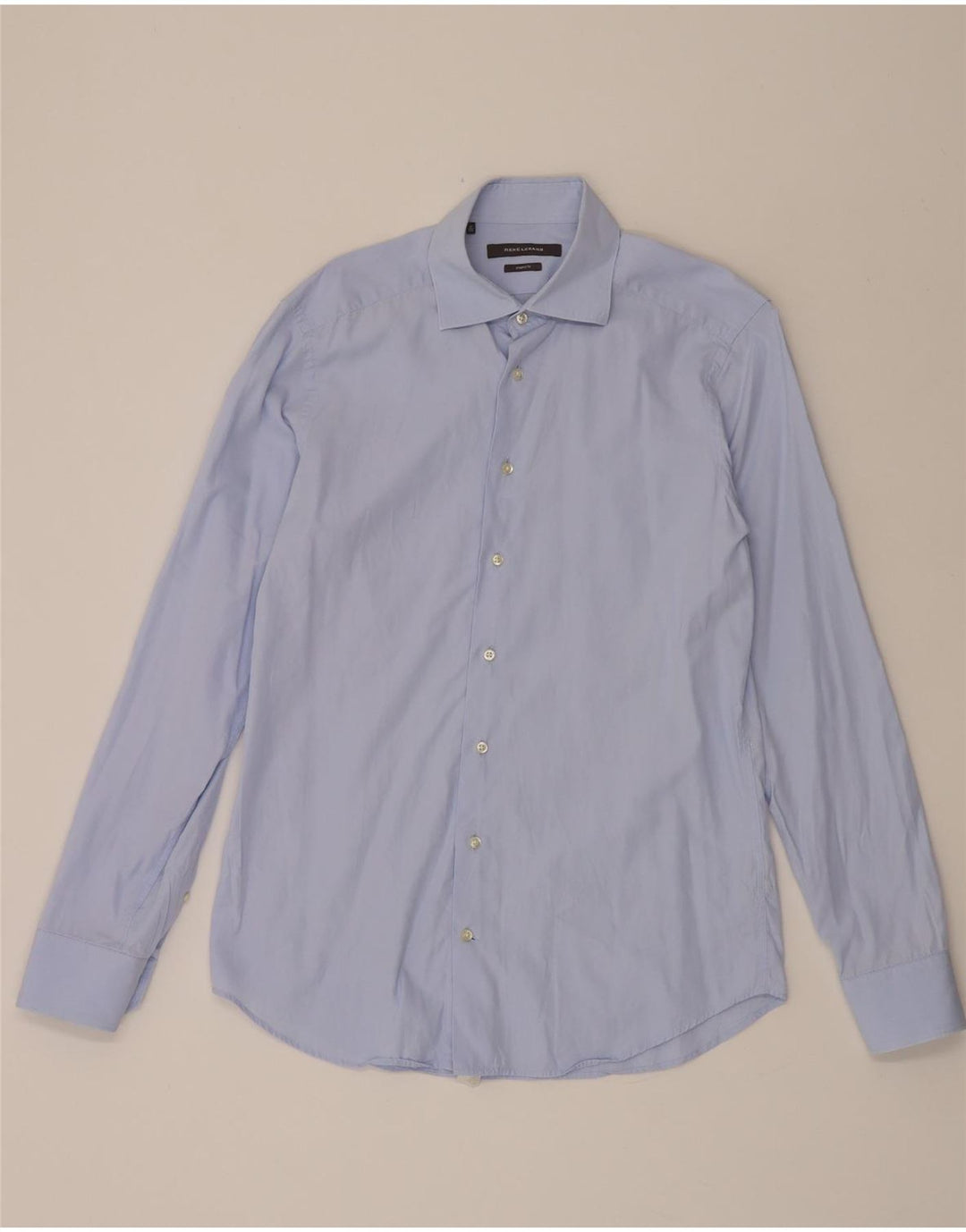 RENE LEZARD Mens Shaped Fit Shirt Size 15 3/4 40 Medium Blue Vintage Rene Lezard and Second-Hand Rene Lezard from Messina Hembry 
