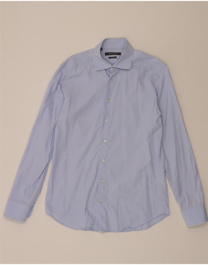 RENE LEZARD Mens Shaped Fit Shirt Size 15 3/4 40 Medium Blue Vintage Rene Lezard and Second-Hand Rene Lezard from Messina Hembry 