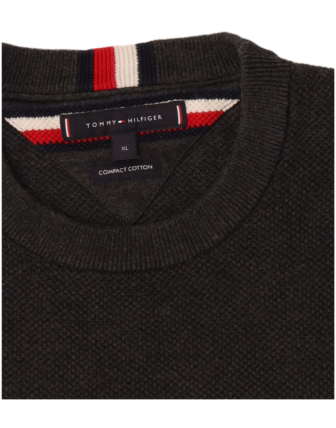 Tommy Hilfiger Pull ras du cou pour homme XL en coton gris
