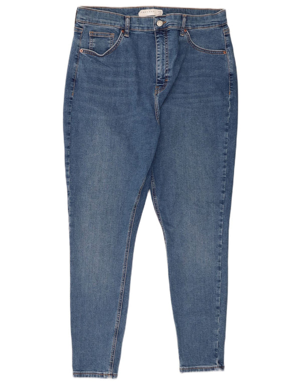 Topshop Jamie Skinny Jeans UK 16 Large W30 L26 Bleu Coton