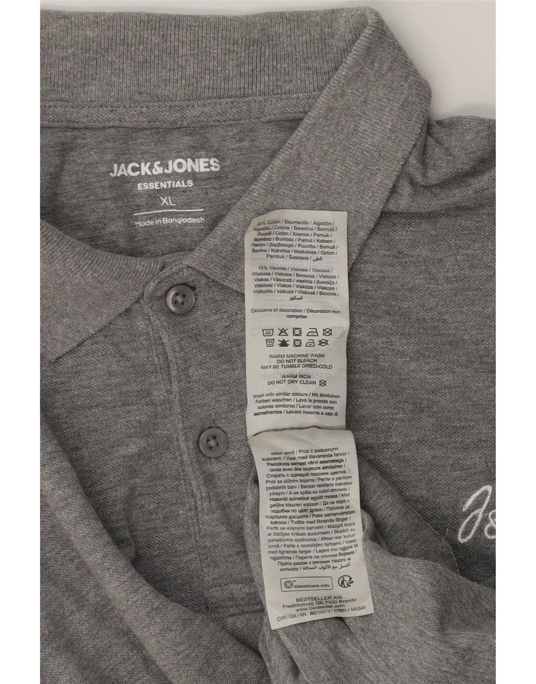 Jack & Jones Polo Homme XL Gris Coton