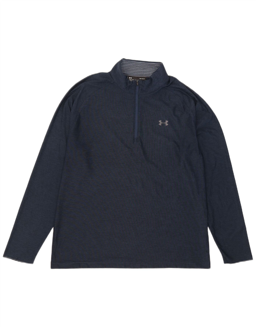 Under Armour Haut de survêtement à col zippé pour homme, grand, bleu marine moucheté