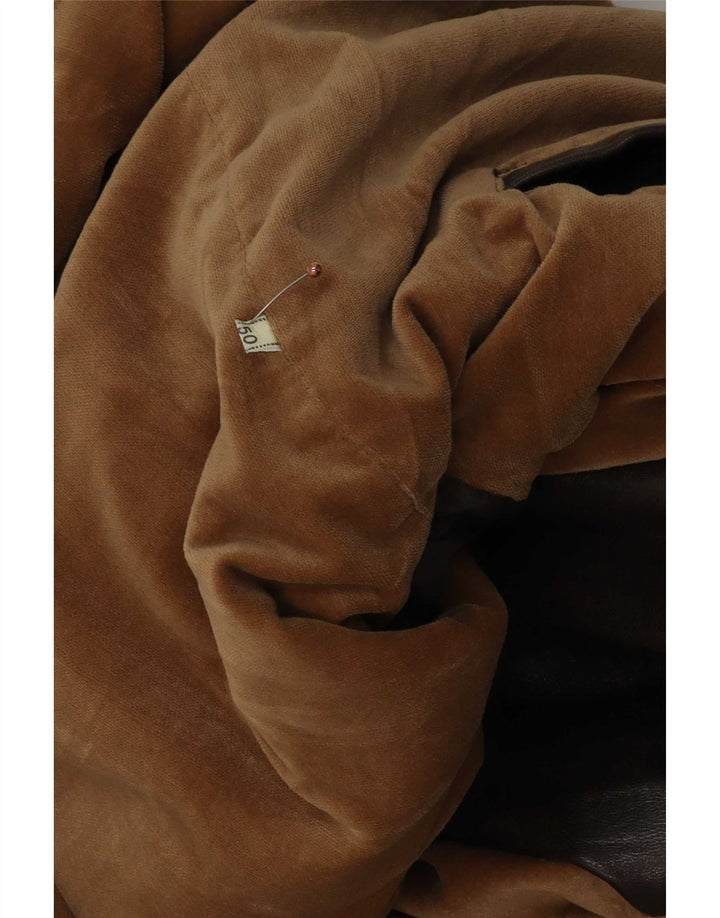 Veste Blazer Homme Vintage IT 50 Grand Cuir Marron