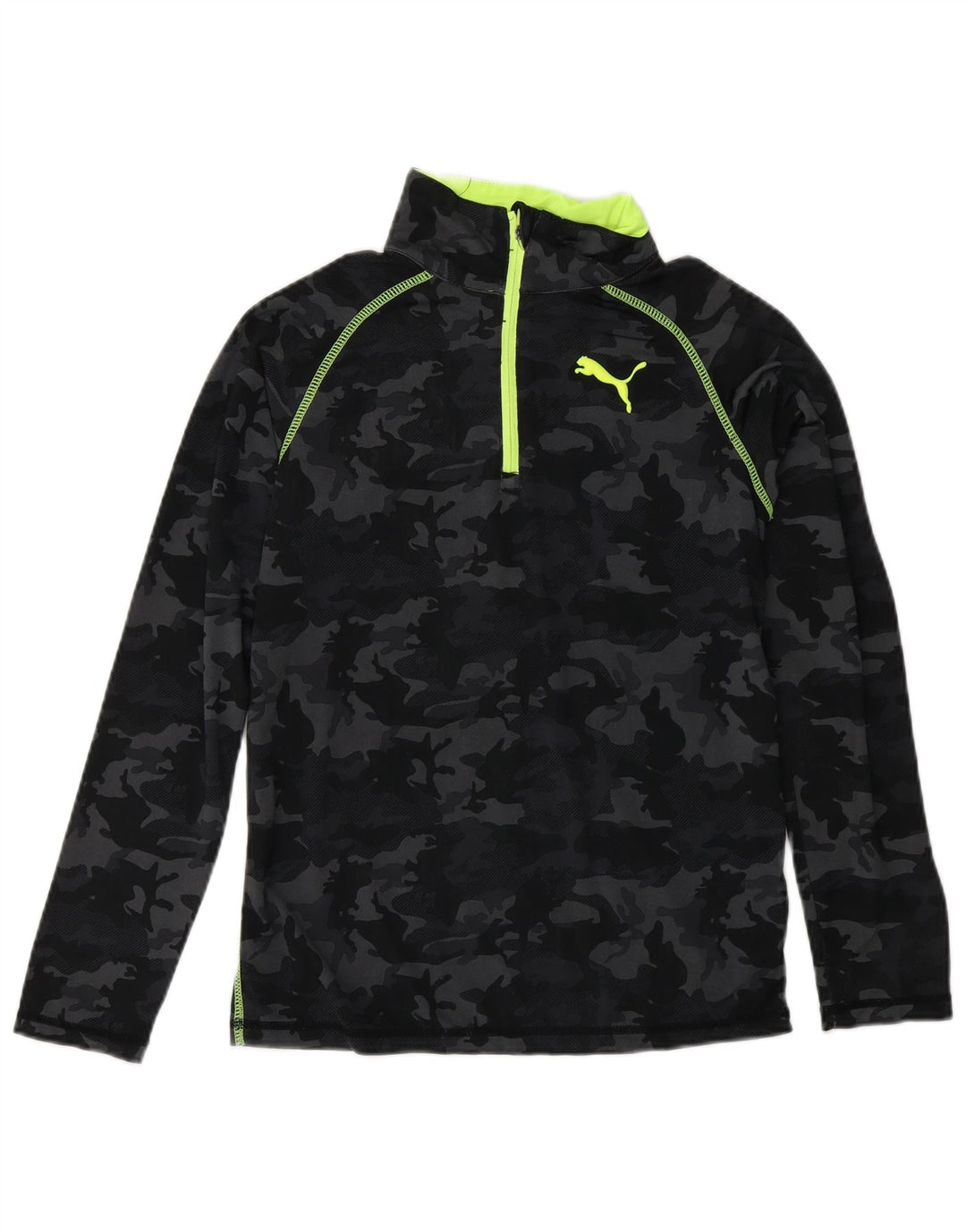 PUMA Haut de survêtement pull-over pour garçon 9-10 ans, camouflage noir moyen