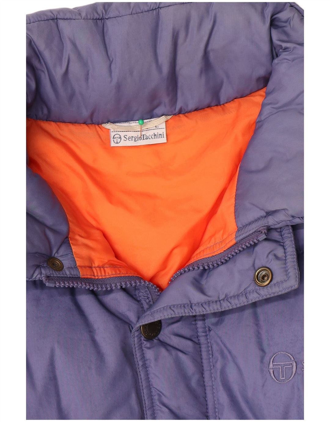 Sergio Tacchini Veste matelassée à capuche pour homme UK 40 Large Bleu Polyamide