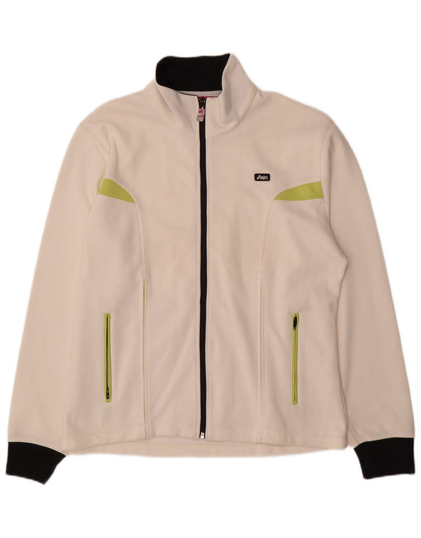 Asics Womens Tracksuit Top Jacket UK 20 2XL White Colourblock Nylon