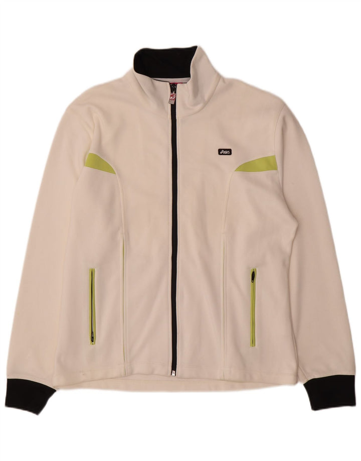 Asics Veste de survêtement pour femme UK 20 2XL Blanc Colorblock Nylon