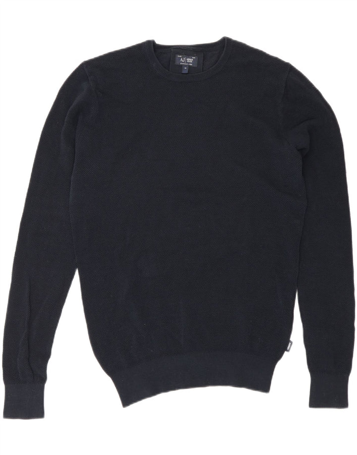 Armani Jeans Pull Col Ras Du Cou Homme Bleu Marine Moyen Coton
