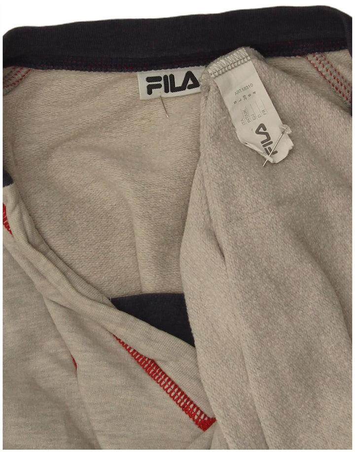 Fila Haut graphique à manches longues pour homme en coton rayé gris