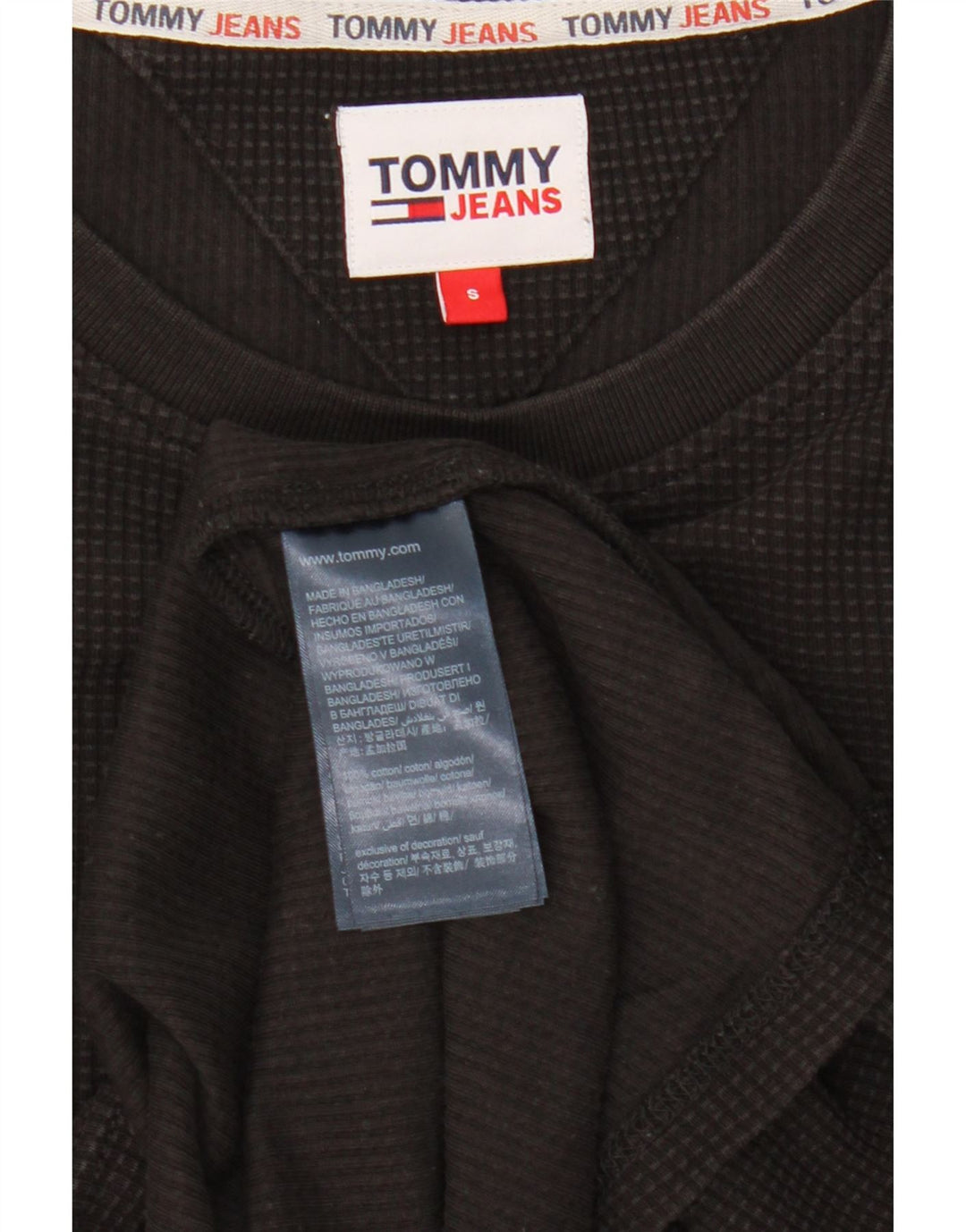 Tommy Hilfiger Haut à manches longues pour homme Petit coton noir