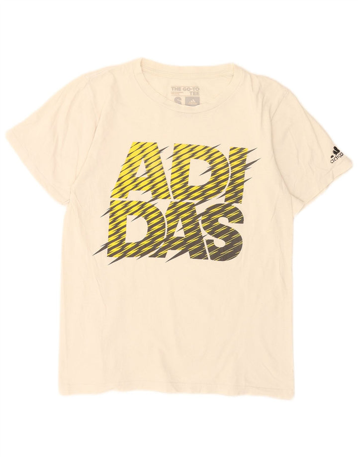 Adidas T-shirt graphique pour hommes, petit haut en coton blanc