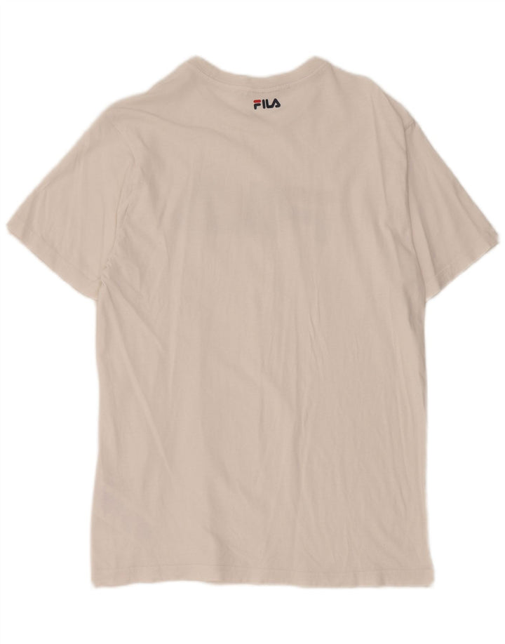 Fila T-Shirt Graphique Homme Petit Blanc Coton