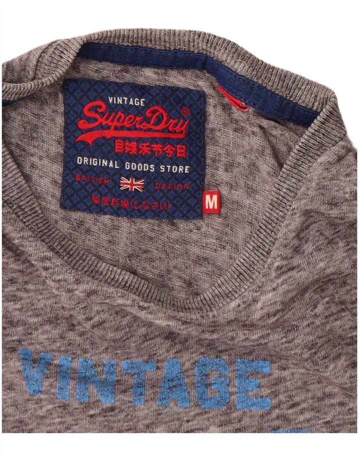 SUPERDRY T-Shirt Graphique Homme Gris Moyen Moucheté Coton