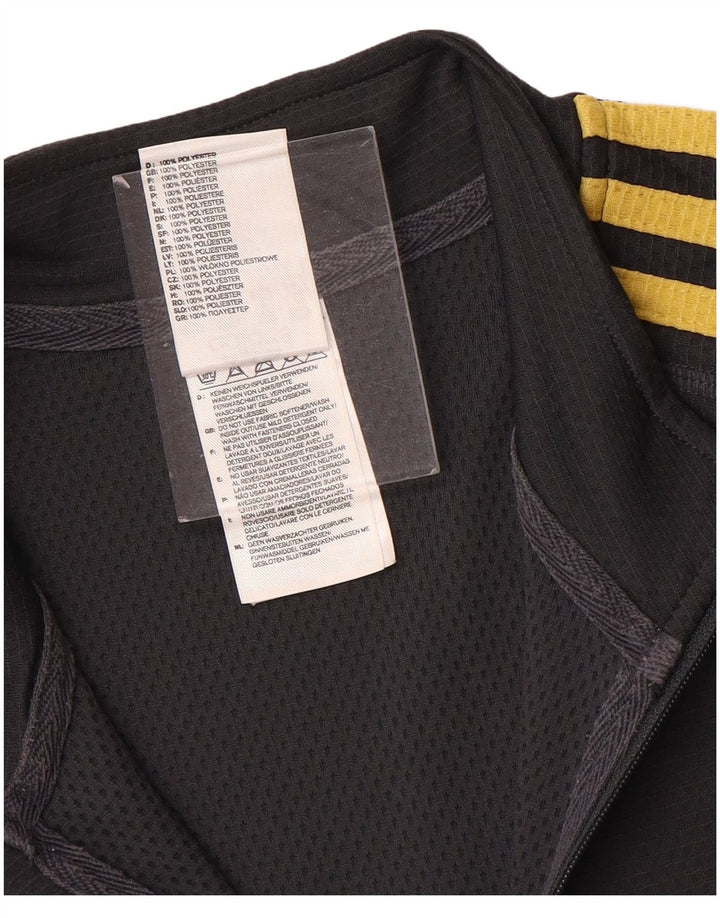 Adidas Hommes Climalite Zip Neck Pull Survêtement Haut Gris Moyen Polyester