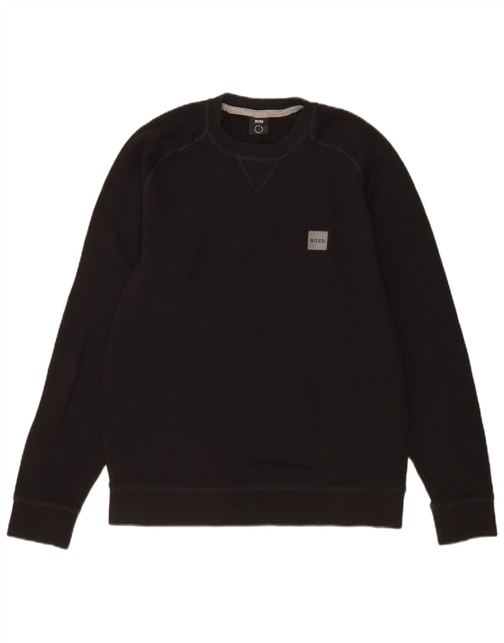 HUGO BOSS Sweat-shirt en coton noir moyen pour homme