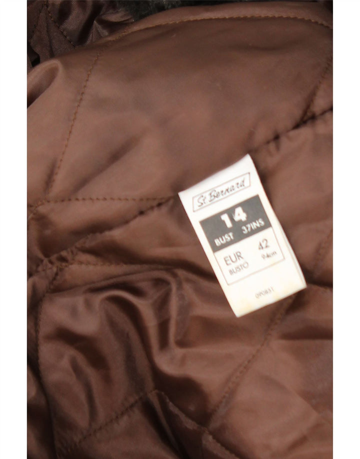 ST. BERNARD Manteau coupe-vent surdimensionné en daim pour femme UK 14 Large Marron