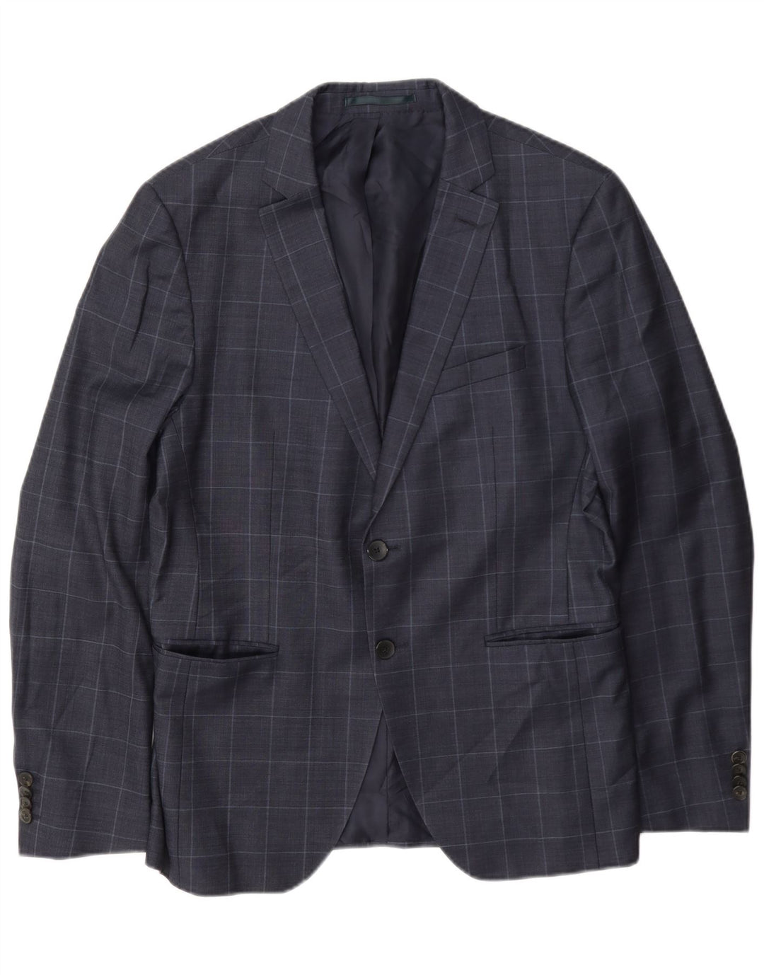 Hugo Boss Veste blazer à 2 boutons pour homme UK 50 Grand carreaux bleu marine