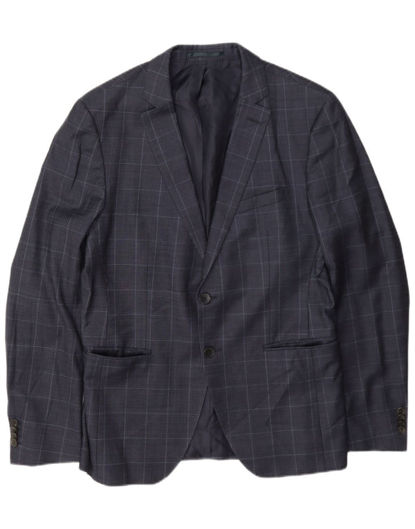 Hugo Boss Veste blazer à 2 boutons pour homme UK 50 Grand carreaux bleu marine