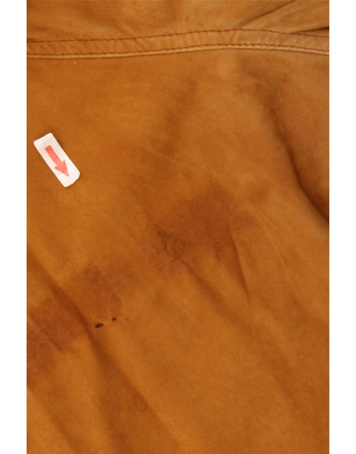 veste bomber en daim femme vintage UK 18 XL Marron