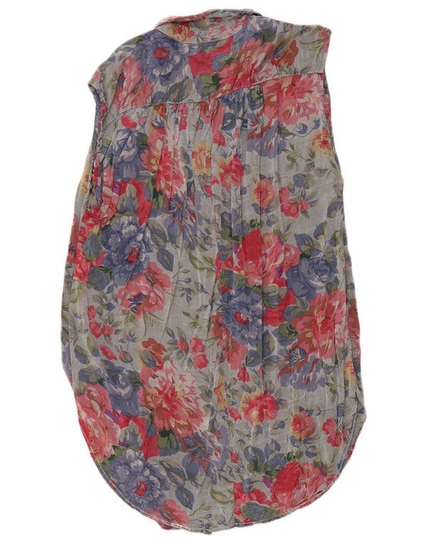 Robe chemise sans manches femme vintage IT 40/42 Petit Floral Multicolore