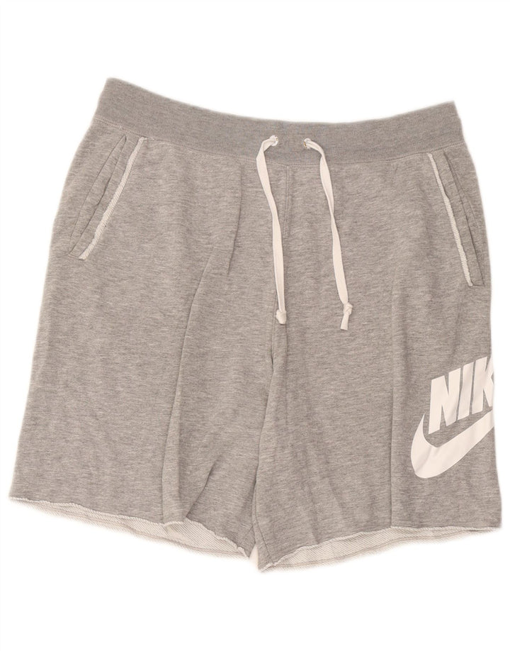 Nike Short de sport graphique pour homme en coton moucheté gris Taille L