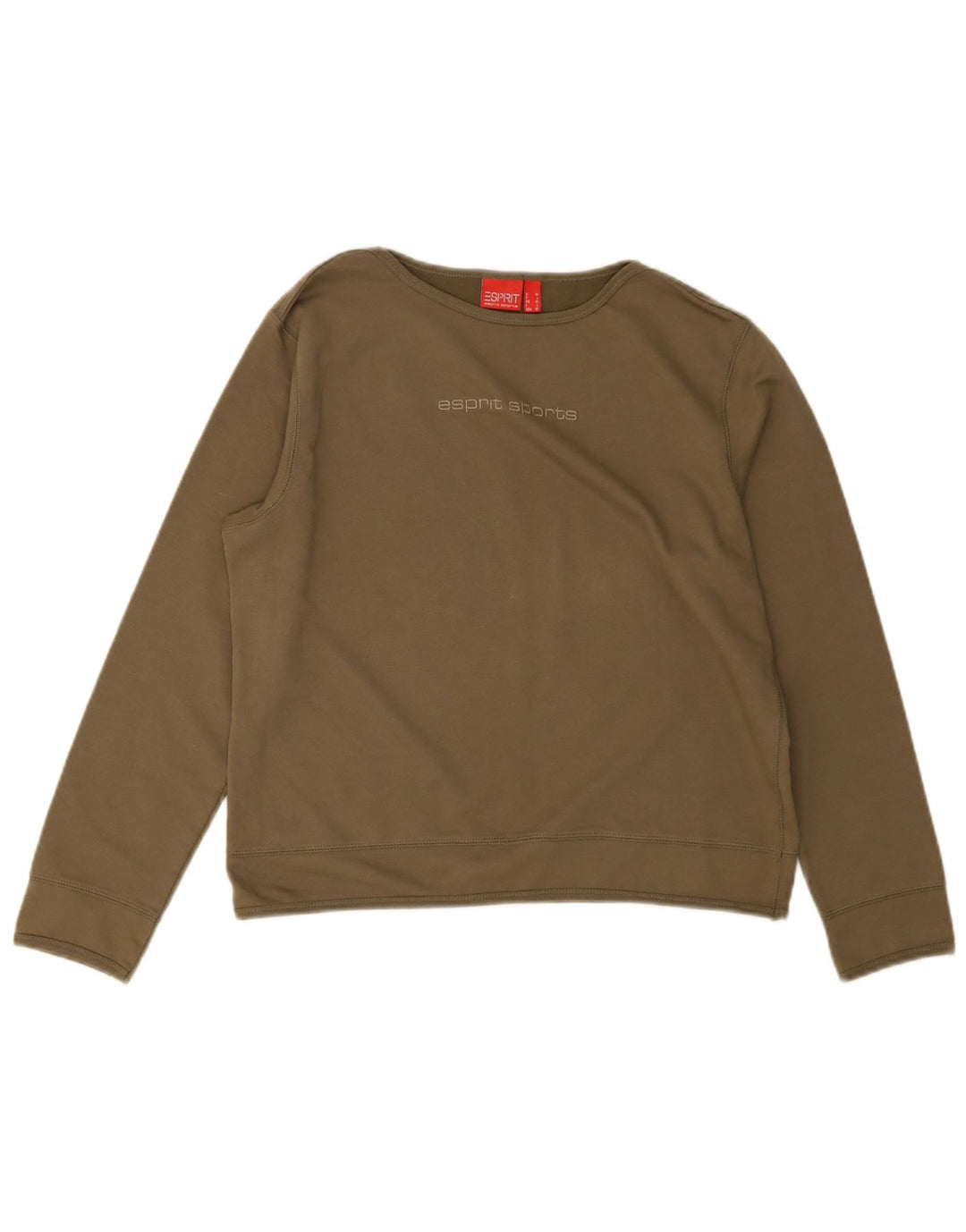 Esprit Haut court graphique à manches longues pour femme UK 14 Coton vert moyen