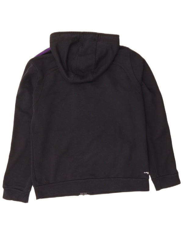 ADIDAS Pull à capuche zippé pour femme UK 16/18 Grand coton bleu marine