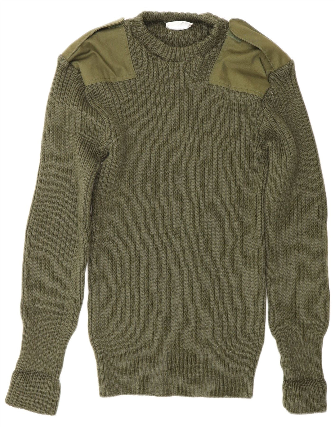 VINTAGE Pull militaire à col rond pour homme, grand kaki