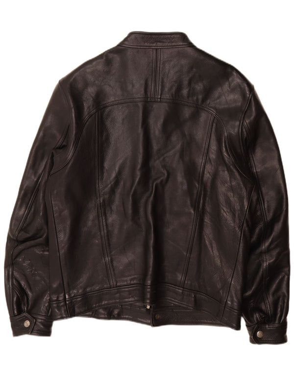 Veste bomber en cuir homme vintage UK 38 Cuir noir moyen