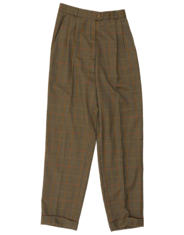 Pantalon de costume taille haute femme vintage EU 38 Moyen W30 L30 Vert