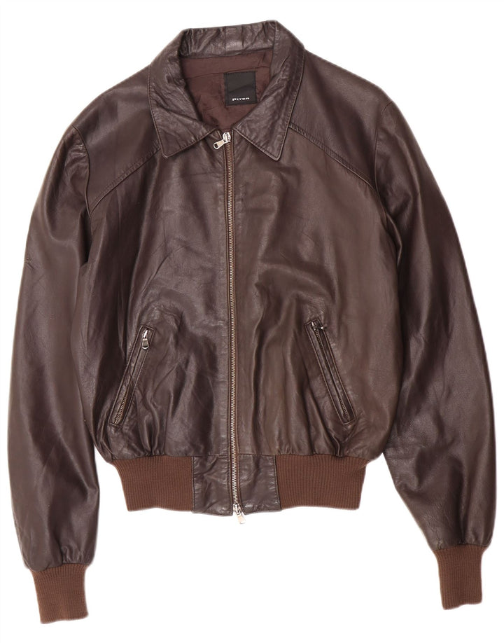 Veste en cuir Bomber homme vintage UK 38 Cuir marron moyen