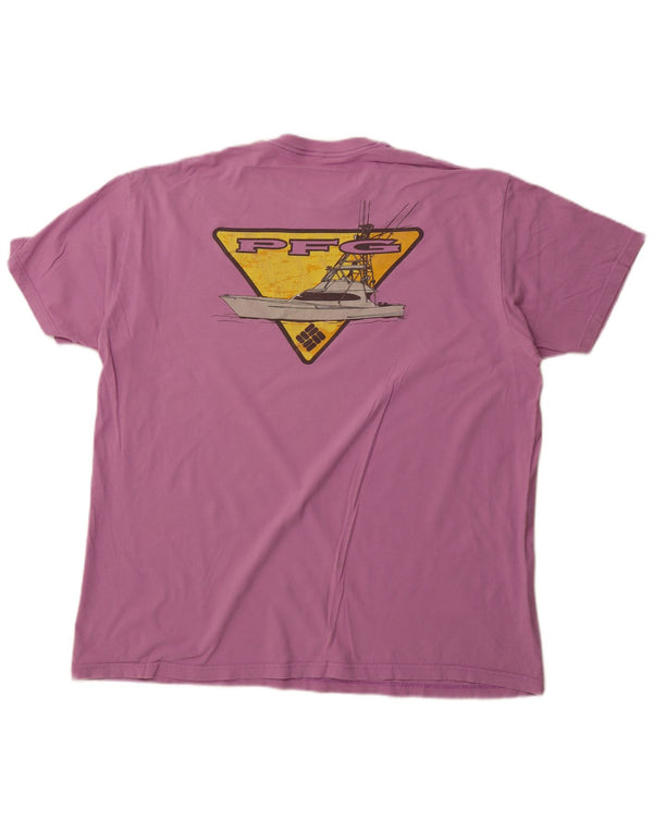COLUMBIA T-Shirt Graphique Homme 2XL Violet Coton