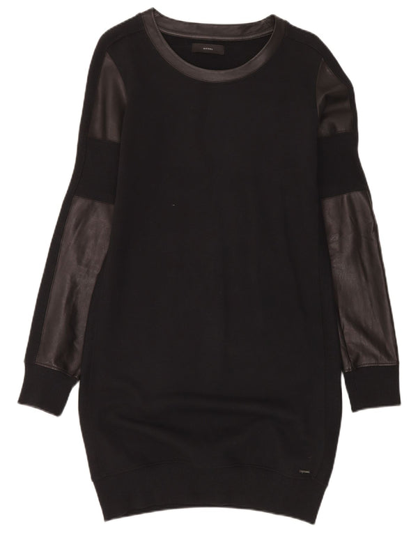 Diesel Robe pull à manches longues pour femme UK 10 Small Noir Colourblock