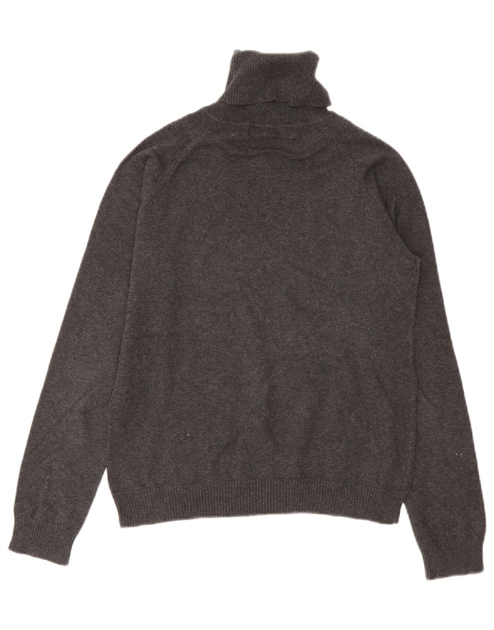 Zara Pull court à col roulé pour femme UK 14 Large Gris