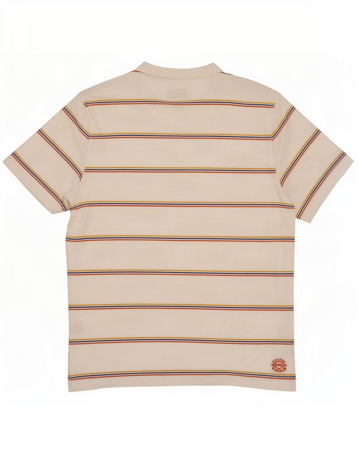 Fat Face T-Shirt Homme Haut Large Blanc Rayé Coton
