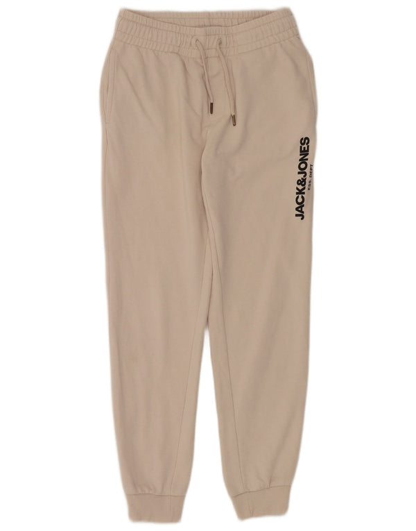 Jack & Jones Pantalon de survêtement graphique pour homme en coton blanc cassé