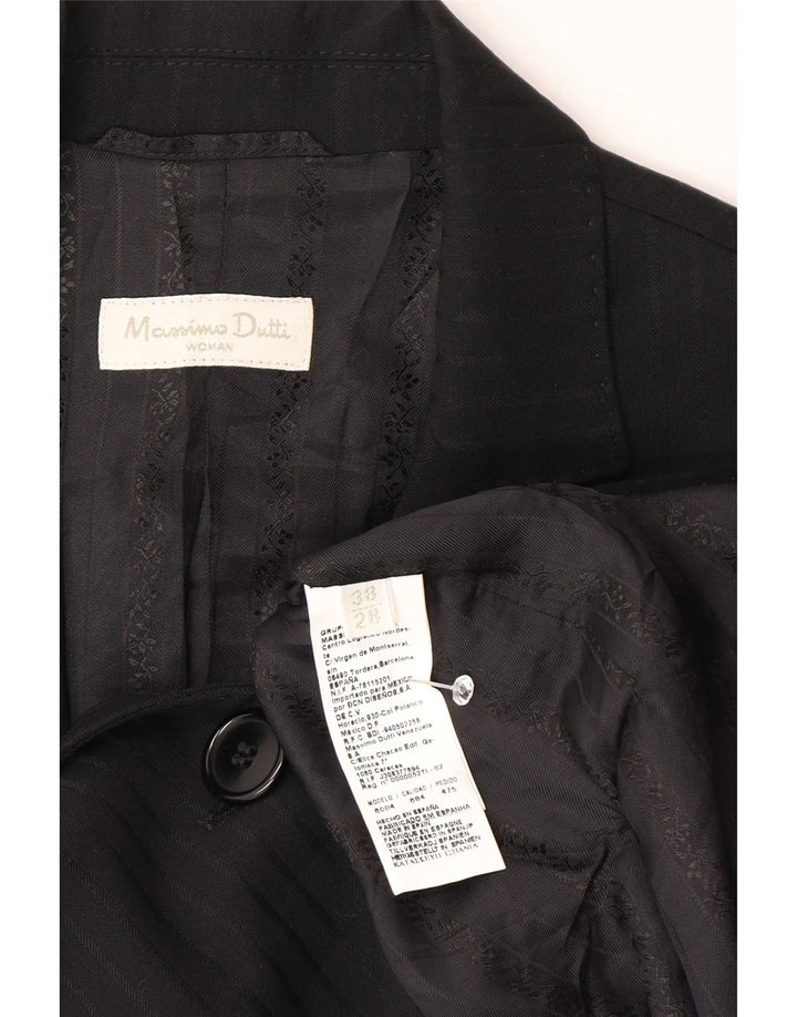 Massimo Dutti Veste Blazer 2 Boutons Femme EU 38 Petite Rayure Noire