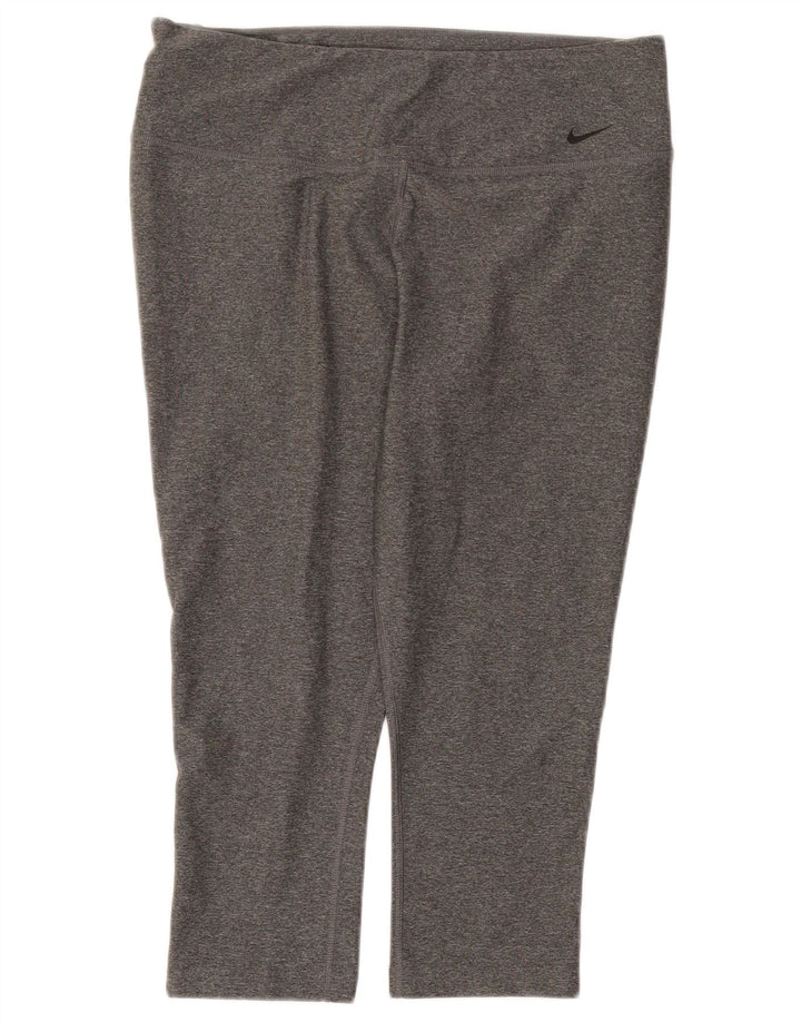 Nike Legging Capri Dri Fit pour femme UK 16 Large Gris Polyester